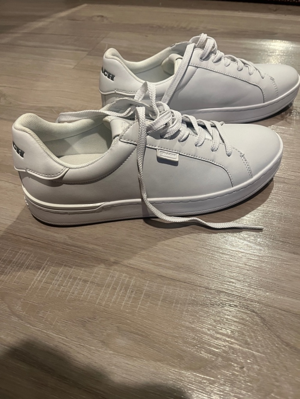 Coach Women’s White Leather Low-Top Sneakers - Picture 3 of 6